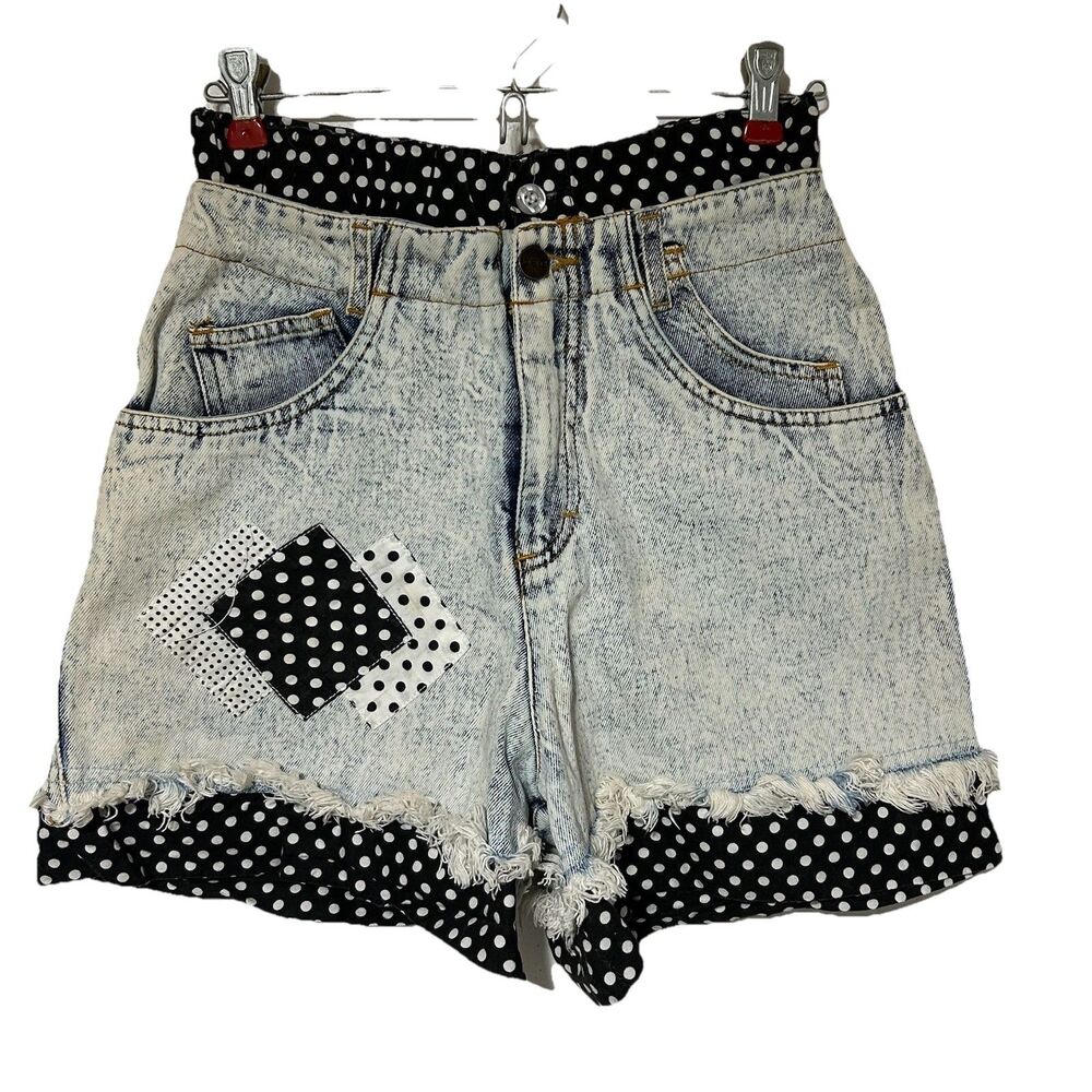 Vintage DEB Stonewash Patchwork Denim Sz. 11/12 Womens/Juniors Highrise Shorts